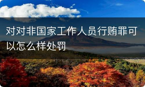 对对非国家工作人员行贿罪可以怎么样处罚