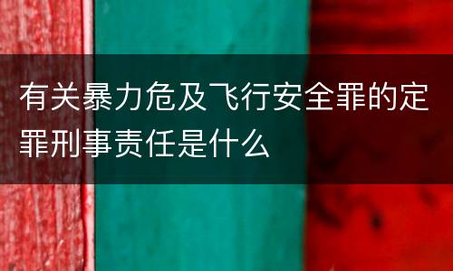 有关暴力危及飞行安全罪的定罪刑事责任是什么