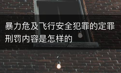 暴力危及飞行安全犯罪的定罪刑罚内容是怎样的