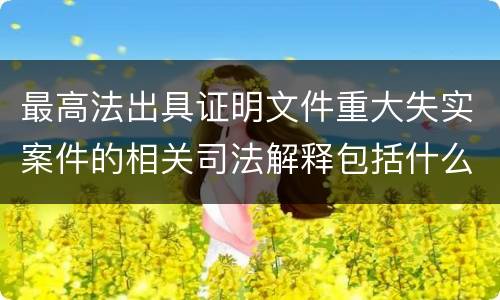 最高法出具证明文件重大失实案件的相关司法解释包括什么重要规定