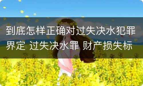 到底怎样正确对过失决水犯罪界定 过失决水罪 财产损失标准