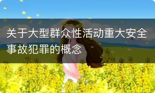 关于大型群众性活动重大安全事故犯罪的概念