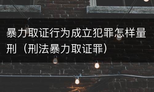 暴力取证行为成立犯罪怎样量刑（刑法暴力取证罪）