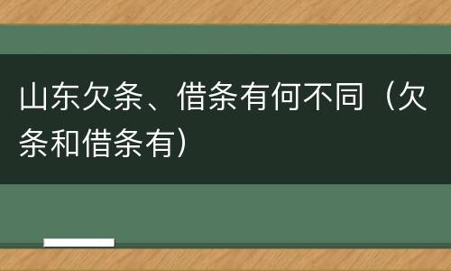 山东欠条、借条有何不同（欠条和借条有）