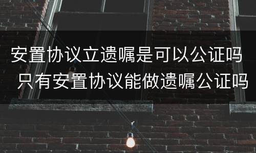 安置协议立遗嘱是可以公证吗 只有安置协议能做遗嘱公证吗