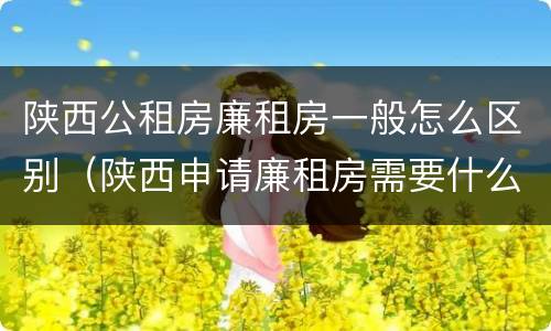 陕西公租房廉租房一般怎么区别（陕西申请廉租房需要什么条件）