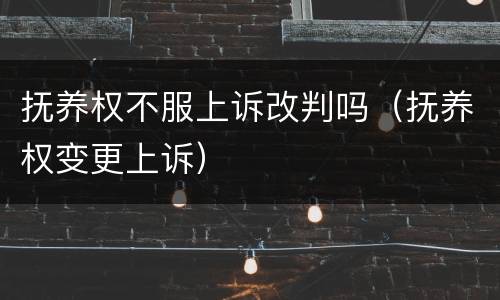 抚养权不服上诉改判吗（抚养权变更上诉）