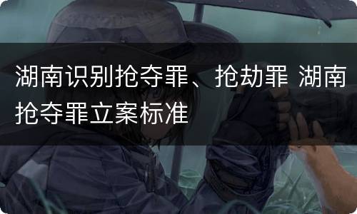 湖南识别抢夺罪、抢劫罪 湖南抢夺罪立案标准