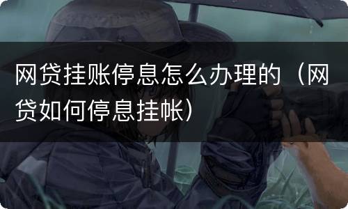 网贷挂账停息怎么办理的（网贷如何停息挂帐）