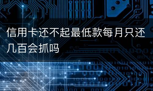 信用卡还不起最低款每月只还几百会抓吗