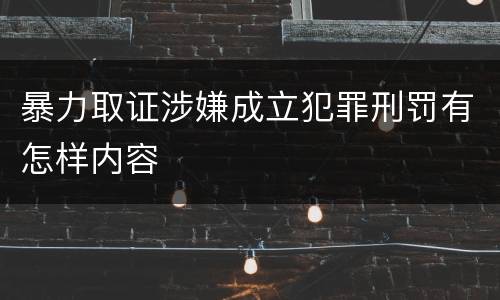 暴力取证涉嫌成立犯罪刑罚有怎样内容