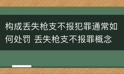构成丢失枪支不报犯罪通常如何处罚 丢失枪支不报罪概念