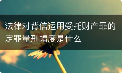 法律对背信运用受托财产罪的定罪量刑幅度是什么