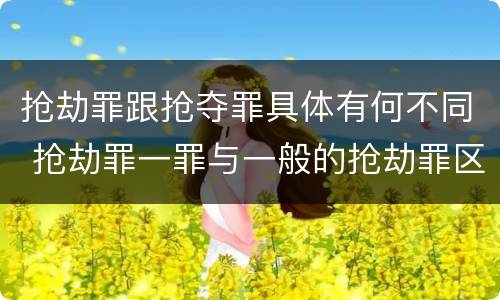 抢劫罪跟抢夺罪具体有何不同 抢劫罪一罪与一般的抢劫罪区别