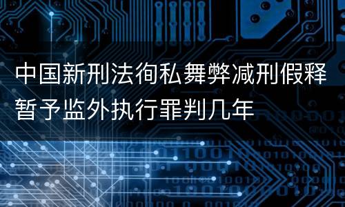 中国新刑法徇私舞弊减刑假释暂予监外执行罪判几年