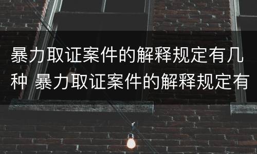 暴力取证案件的解释规定有几种 暴力取证案件的解释规定有几种形式