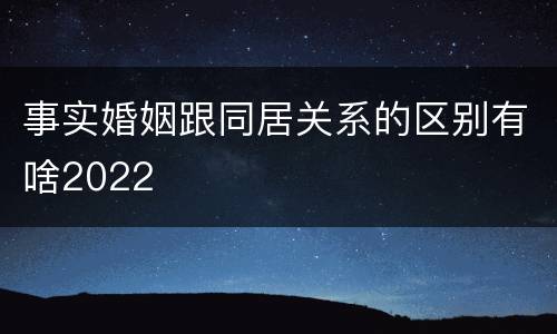 事实婚姻跟同居关系的区别有啥2022