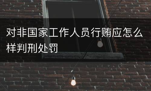 对非国家工作人员行贿应怎么样判刑处罚