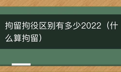 拘留拘役区别有多少2022（什么算拘留）