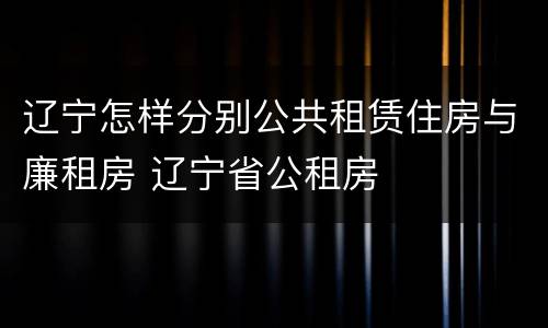 辽宁怎样分别公共租赁住房与廉租房 辽宁省公租房