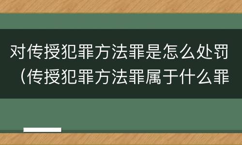 对传授犯罪方法罪是怎么处罚（传授犯罪方法罪属于什么罪）