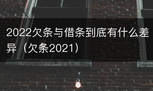 2022欠条与借条到底有什么差异（欠条2021）