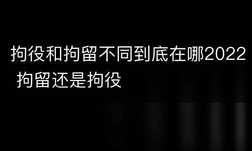 拘役和拘留不同到底在哪2022 拘留还是拘役