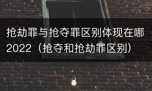 抢劫罪与抢夺罪区别体现在哪2022（抢夺和抢劫罪区别）