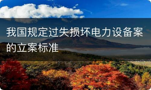 我国规定过失损坏电力设备案的立案标准