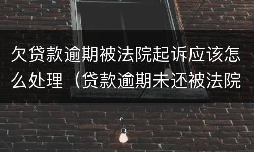 欠贷款逾期被法院起诉应该怎么处理（贷款逾期未还被法院起诉该怎样应对）