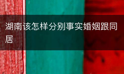 湖南该怎样分别事实婚姻跟同居