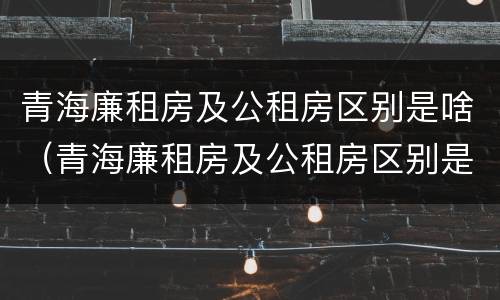 青海廉租房及公租房区别是啥（青海廉租房及公租房区别是啥啊）
