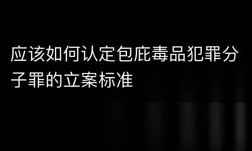 应该如何认定包庇毒品犯罪分子罪的立案标准
