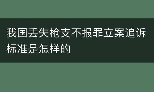 我国丢失枪支不报罪立案追诉标准是怎样的