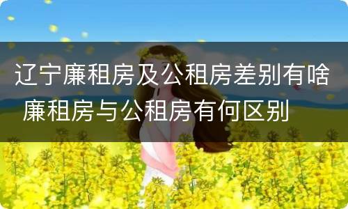 辽宁廉租房及公租房差别有啥 廉租房与公租房有何区别