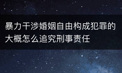 暴力干涉婚姻自由构成犯罪的大概怎么追究刑事责任