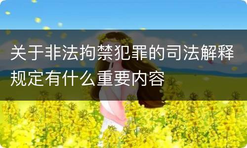 关于非法拘禁犯罪的司法解释规定有什么重要内容