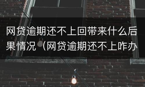 网贷逾期还不上回带来什么后果情况（网贷逾期还不上咋办）
