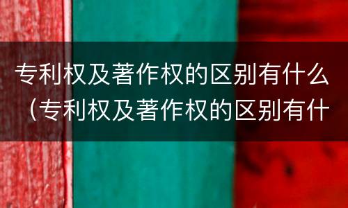 专利权及著作权的区别有什么（专利权及著作权的区别有什么不同）