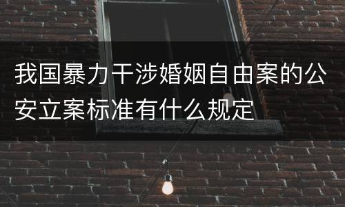 我国暴力干涉婚姻自由案的公安立案标准有什么规定