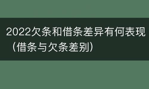 2022欠条和借条差异有何表现（借条与欠条差别）