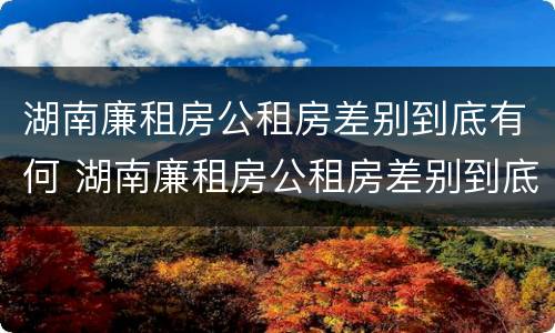 湖南廉租房公租房差别到底有何 湖南廉租房公租房差别到底有何不同