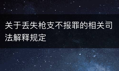 关于丢失枪支不报罪的相关司法解释规定