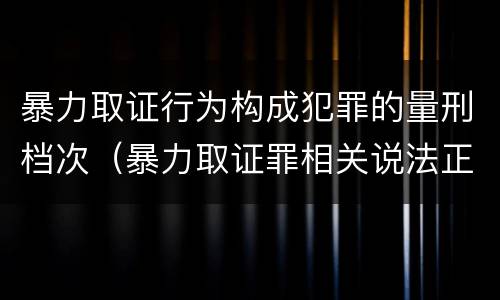 暴力取证行为构成犯罪的量刑档次（暴力取证罪相关说法正确的是）