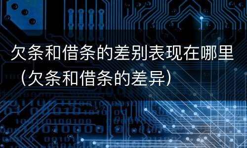 欠条和借条的差别表现在哪里（欠条和借条的差异）