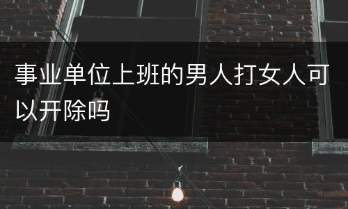 事业单位上班的男人打女人可以开除吗