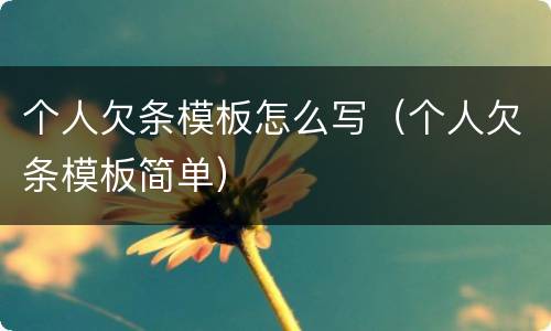 个人欠条模板怎么写（个人欠条模板简单）