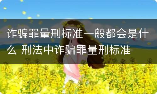 诈骗罪量刑标准一般都会是什么 刑法中诈骗罪量刑标准