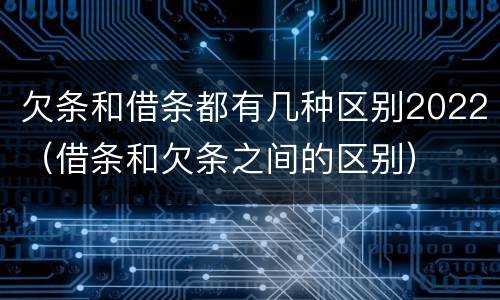 欠条和借条都有几种区别2022（借条和欠条之间的区别）