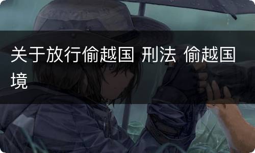 关于放行偷越国 刑法 偷越国境
